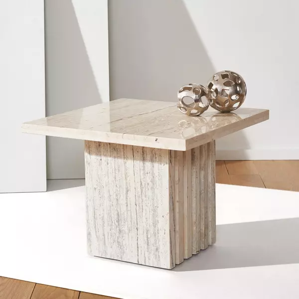 SFV9701A-2BX Olivia Tall Square Marble Accent Table