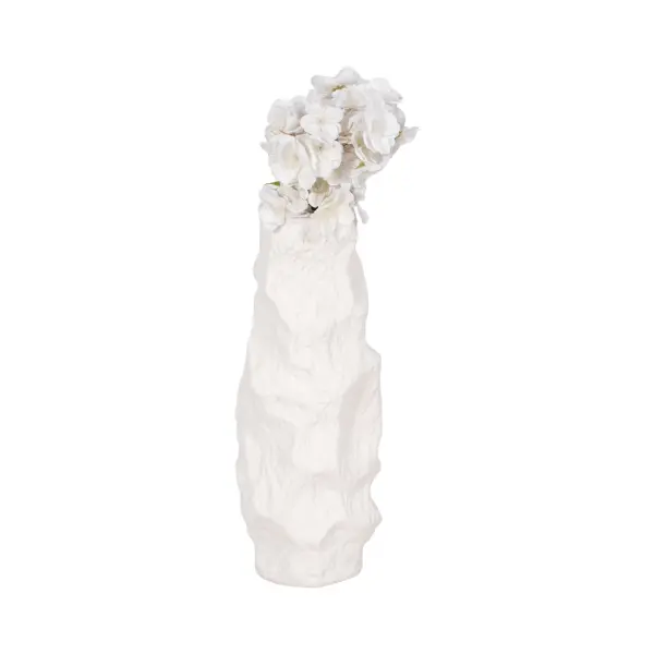 20548 02 17 Jagged Textured Vase In White By Sagebrook Home 2