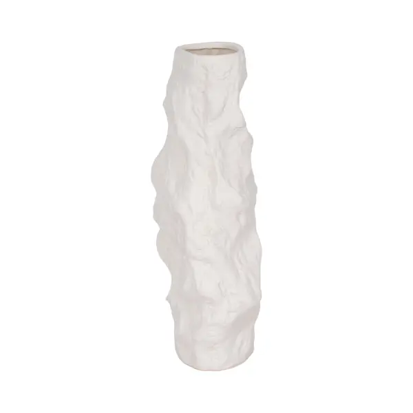 20548 02 17 Jagged Textured Vase In White By Sagebrook Home 4
