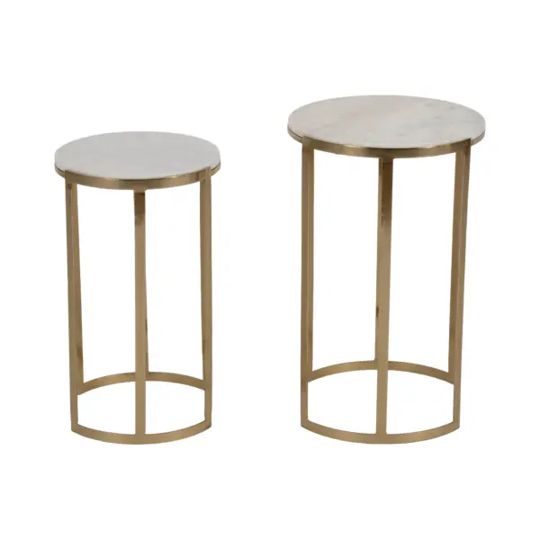 20556 20 22 Morwar Marble Top Accent Tables In White Set Of 2 By Sagebrook Home 3