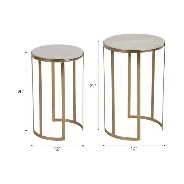 20556 20 22 Morwar Marble Top Accent Tables In White Set Of 2 By Sagebrook Home 9