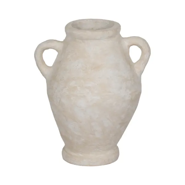 20655-01 24" Paper Mache Jug With Handles in White by Sagebrook Home