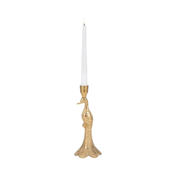 20720 10 Peacock Taper Candle Holder In Gold By Sagebrook Home 2