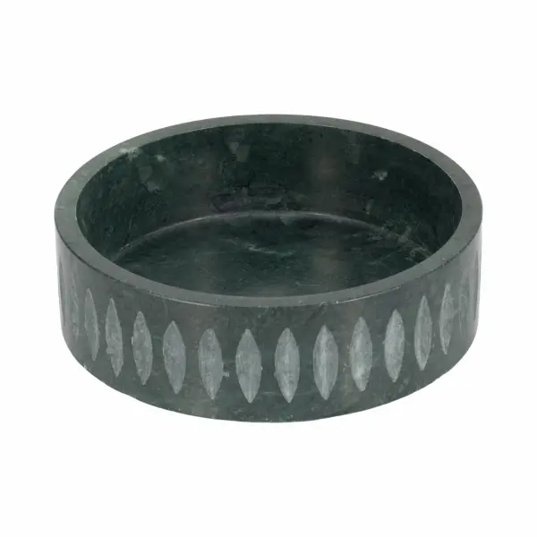 EV19400 12" Rosalie Green Marble Bowl in Green by Elevarre