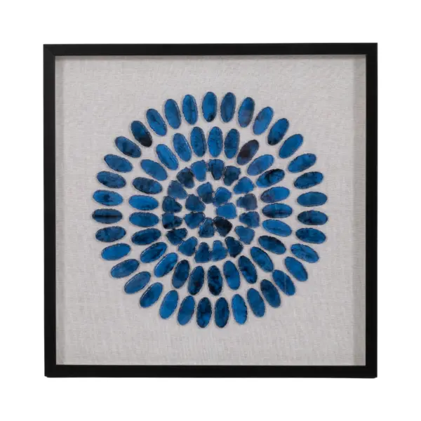 EV70370 24 x 24 Caspian Agate Shadow Box Wall Decor in Blue by Elevarre