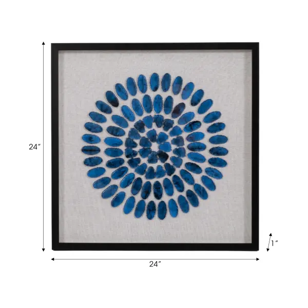 Ev70370 24 X24 Caspian Agate Shadow Box Wall Decor In Blue By Elevarre 9