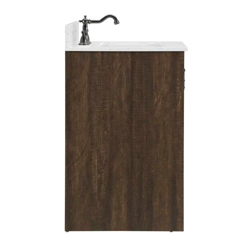 Rafter 54rb D Rafter 54 Double Bathroom Vanity With Engineered Stone Top In Rustic Brown 12