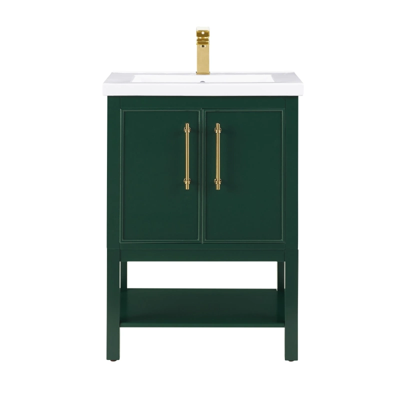 TAYLOR-24FG TAYLOR 24" Forest Green Vanity with Integrated White Ceramic Top in Forest Green