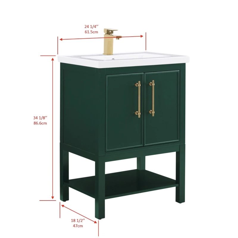 Taylor 24fg Taylor 24 Bathroom Vanity Ceramic Top In Forest Green 11