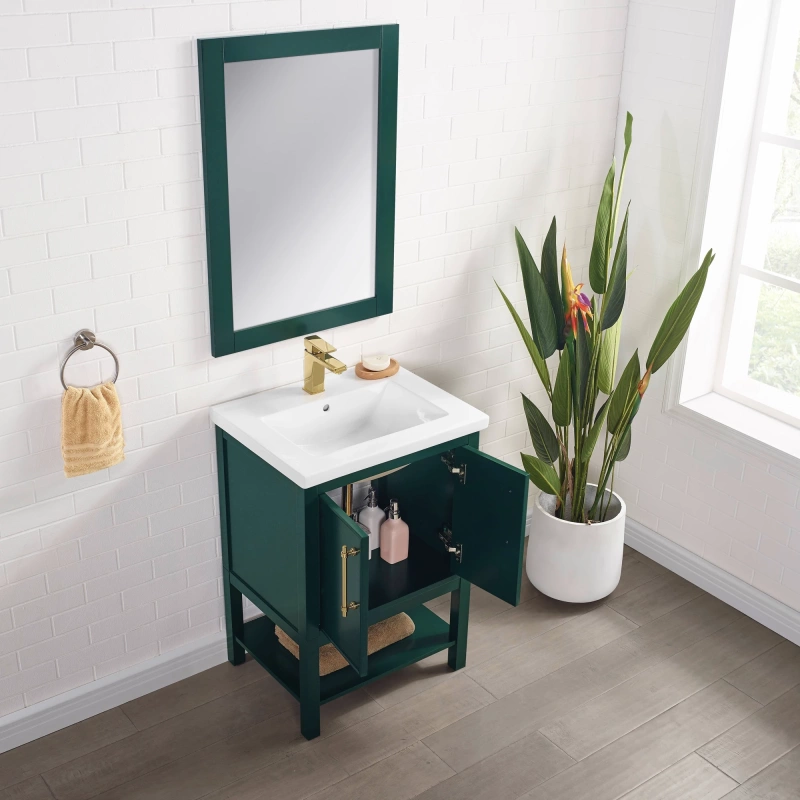 Taylor 24fg Taylor 24 Bathroom Vanity Ceramic Top In Forest Green 3