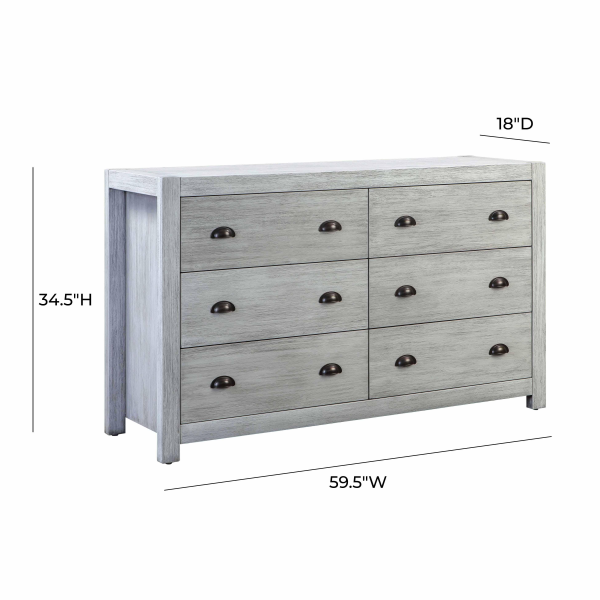 Ren B933 70 Asheville Gray Washed Wooden Dresser 6