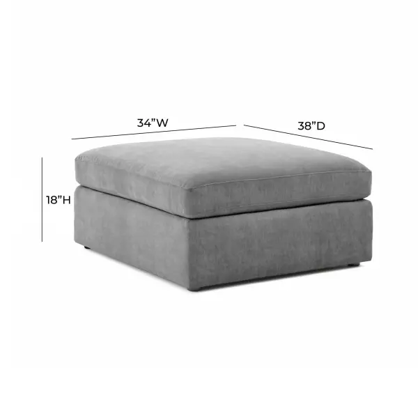 Ren L06124 Aiden Gray Ottoman 2