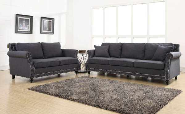 TOV-63801-2-Grey Camden Grey Linen Loveseat