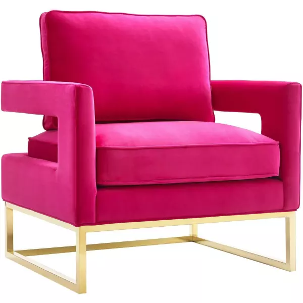 TOV-A120 Avery Pink Velvet Chair With Polished Gold Base
