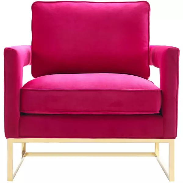 Tov A120 Avery Pink Velvet Chair With Polished Gold Base 2