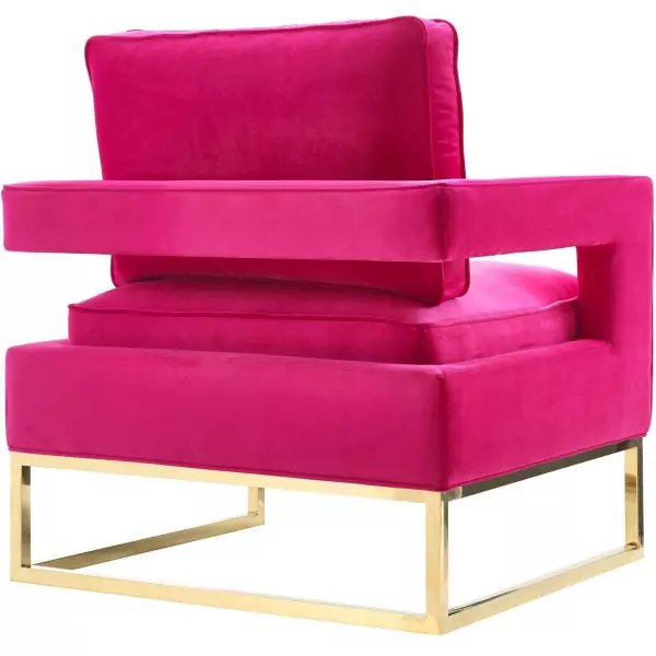 Tov A120 Avery Pink Velvet Chair With Polished Gold Base 3