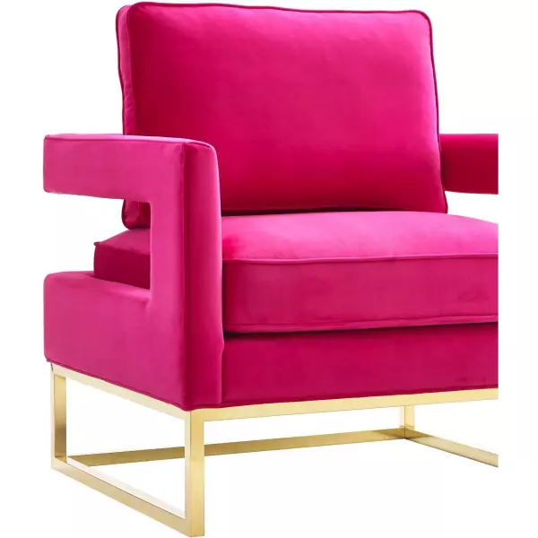 Tov A120 Avery Pink Velvet Chair With Polished Gold Base 4