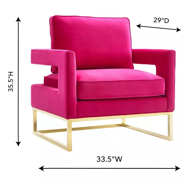 Tov A120 Avery Pink Velvet Chair With Polished Gold Base 5