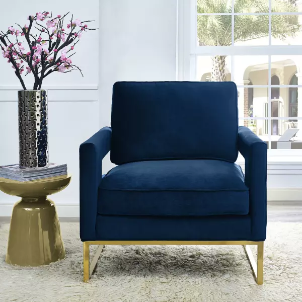 TOV-A91 Avery Navy Velvet Chair
