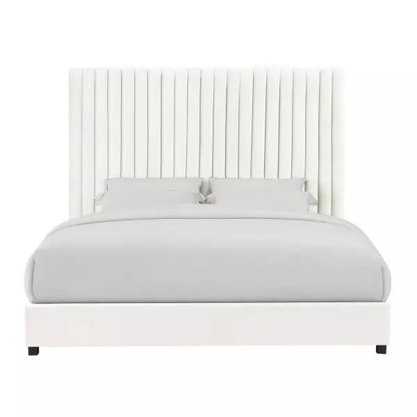 Tov B68251 Arabelle White Velvet Bed In Queen 2
