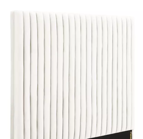 Tov B68251 Arabelle White Velvet Bed In Queen 4