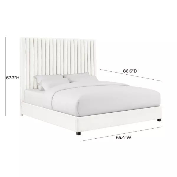 Tov B68251 Arabelle White Velvet Bed In Queen 5