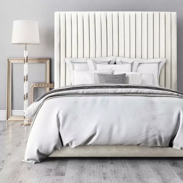 Tov B68251 Arabelle White Velvet Bed In Queen 6