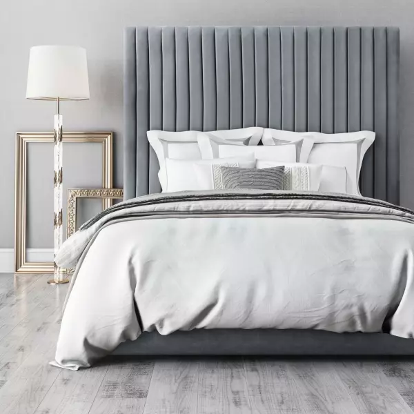 TOV-B97 Arabelle Grey Bed in Queen