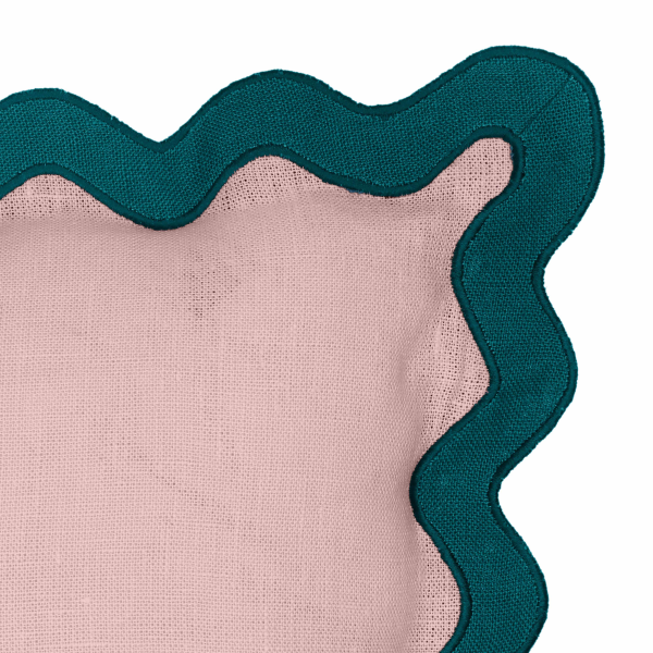 Tov C18605 Cover Scalloped Edge Blue And Pink Linen Throw Pillow 5