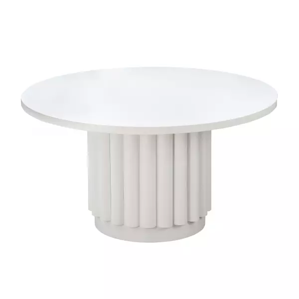 Tov D44174 Kali 55 White Round Dining Table 2