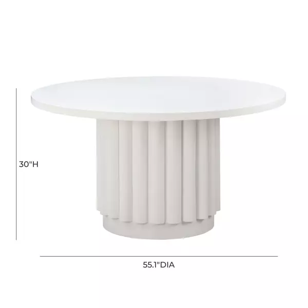 Tov D44174 Kali 55 White Round Dining Table 7