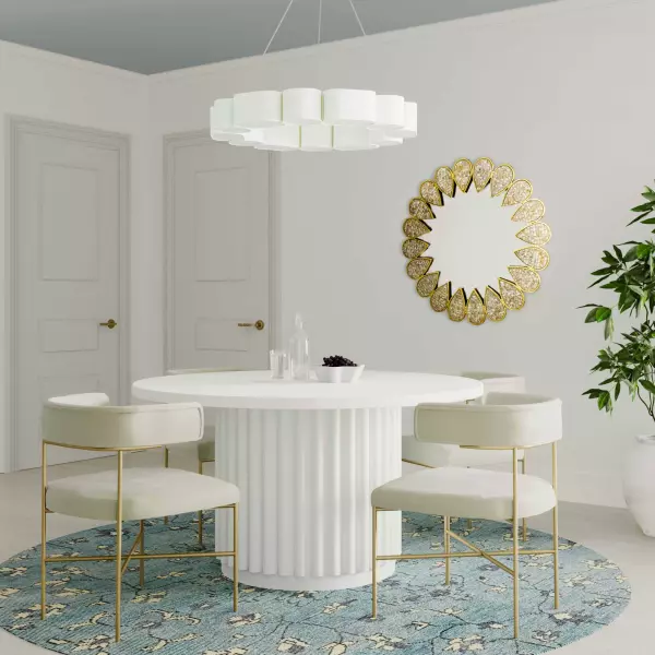 TOV-D44174 Kali 55" White Round Dining Table
