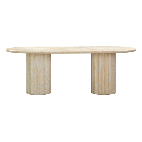 Tov D54407 Brut Travertine Pattern Indoor Outdoor Dining Table 3
