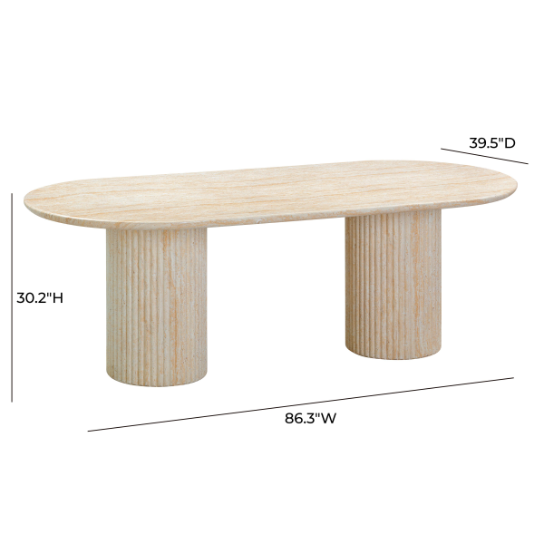 Tov D54407 Brut Travertine Pattern Indoor Outdoor Dining Table 7