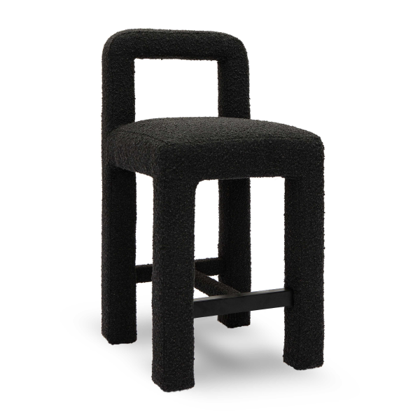 TOV-D69040 Hazel Black Boucle Counter Stool