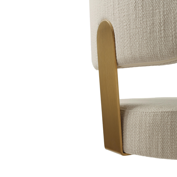 Tov D69225 Primrose Cream Textured Performance Fabric Adjustable Stool 7
