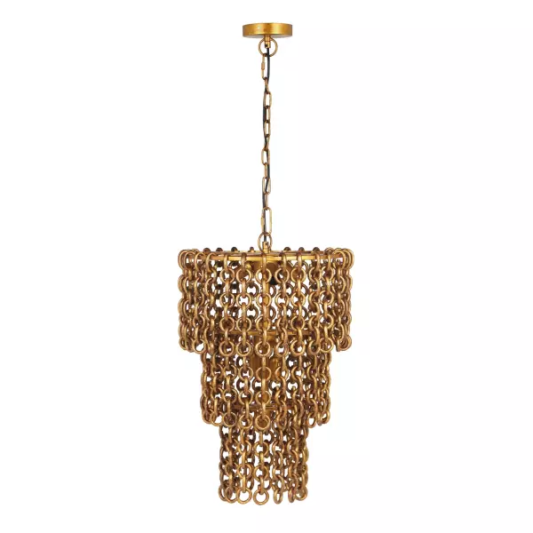 Tov G18452 Nirsa Brass Chain Link 3 Tier Chandelier 1