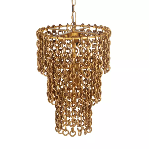 Tov G18452 Nirsa Brass Chain Link 3 Tier Chandelier 2