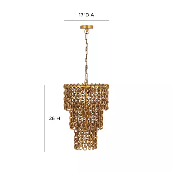 Tov G18452 Nirsa Brass Chain Link 3 Tier Chandelier 4