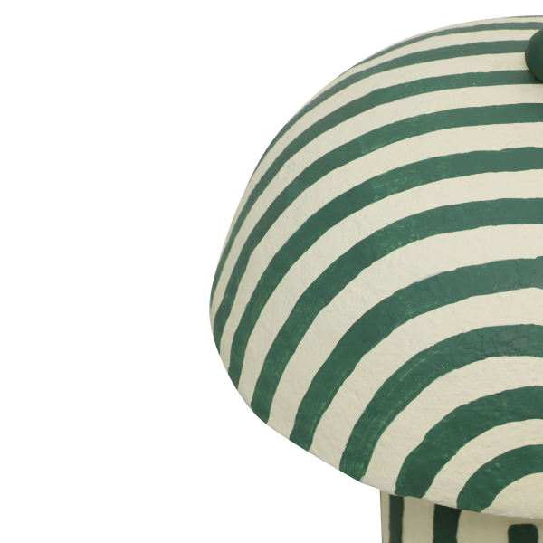Tov G18685 Maiori Dark Green Striped Papier Mache Table Lamp 4