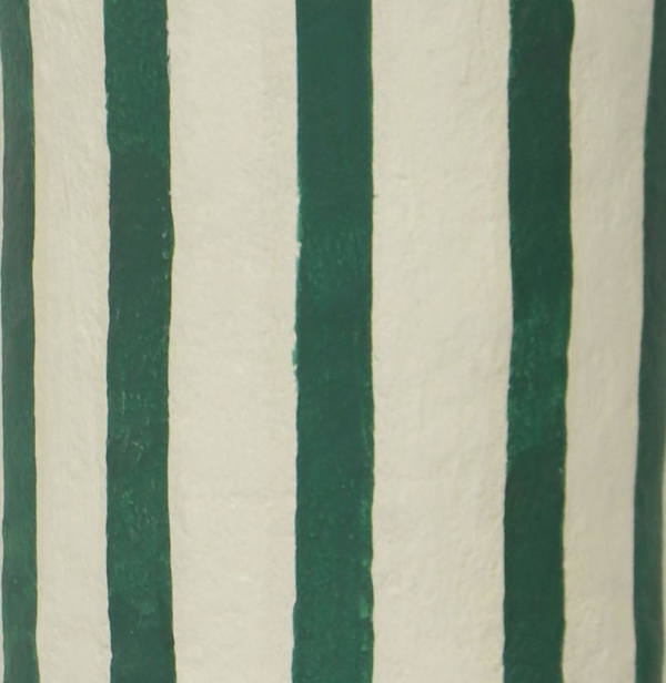 Tov G18685 Maiori Dark Green Striped Papier Mache Table Lamp 6