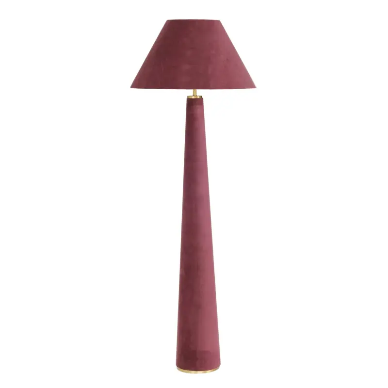 TOV-G18785 Graham Burgundy Velvet Floor Lamp