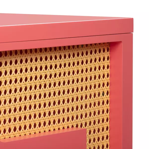 Tov H44179 Suzie Coral Pink Rattan Executive Desk 6