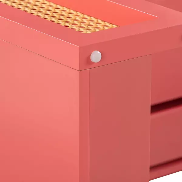 Tov H44179 Suzie Coral Pink Rattan Executive Desk 8