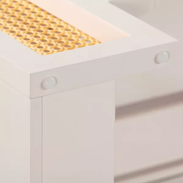 Tov H44180 Suzie Cream Rattan Executive Desk 8