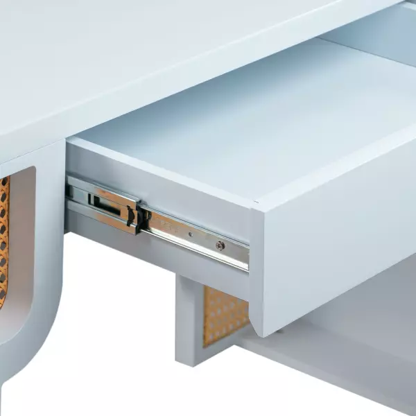 Tov H44182 Suzie Pastel Blue Rattan Executive Desk 7