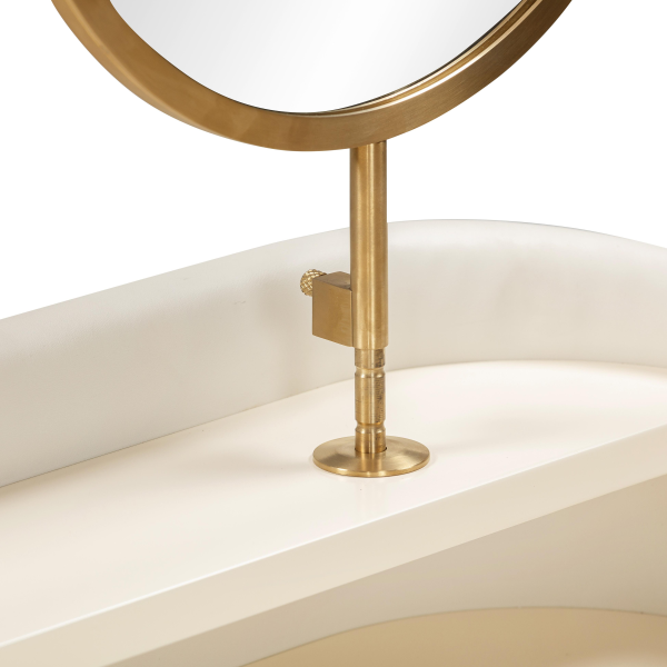 Tov H54270 Penelope Cream Vegan Leather Wrapped Vanity Desk 5