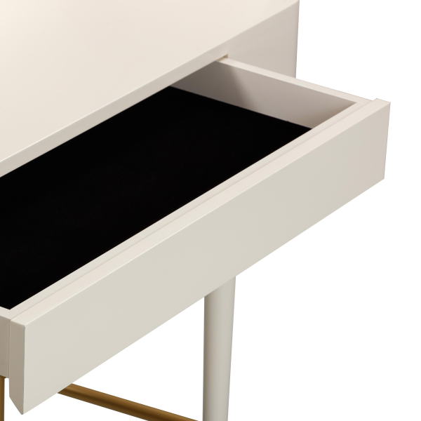 Tov H54270 Penelope Cream Vegan Leather Wrapped Vanity Desk 6