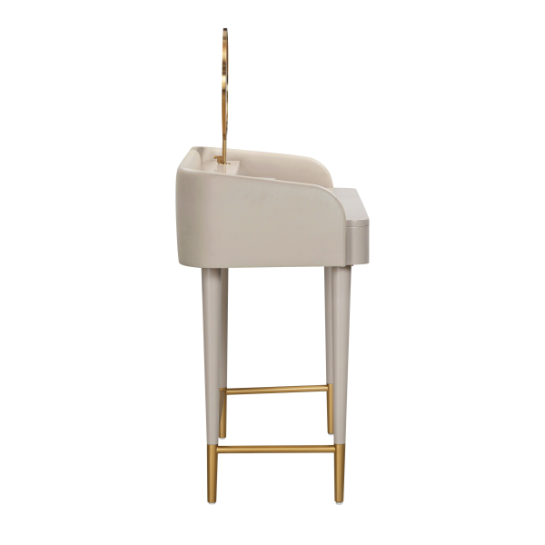 Tov H54271 Penelope Taupe Vegan Leather Wrapped Vanity Desk 5