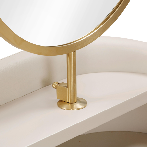 Tov H54271 Penelope Taupe Vegan Leather Wrapped Vanity Desk 7